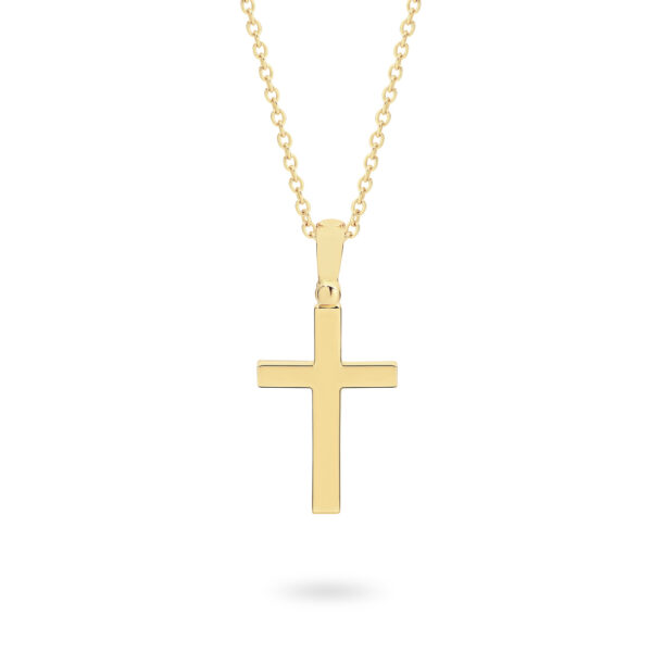 Faith Jewellery Collection 18K Yellow Gold Plain Cross Pendant Medium | C12 YG