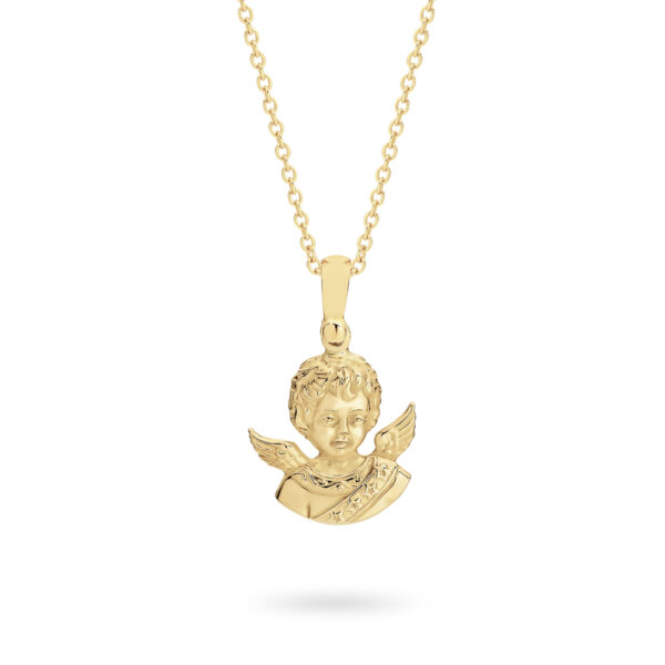 Faith Jewellery Collection 18K Yellow Gold Guardian Angel Pendant | C18 YG