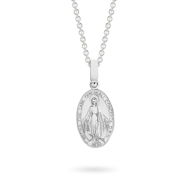 Faith Jewellery Collection 18K White Gold Blessed Virgin Mary Pendant | C2 WG