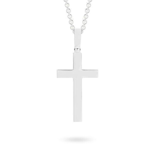 Faith Jewellery Collection 18K White Gold Plain Cross Pendant Large | C20 WG