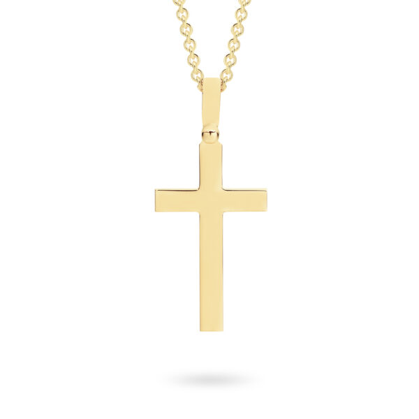 Faith Jewellery Collection 18K Yellow Gold Plain Cross Pendant Large | C20 YG