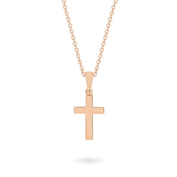 Gregory Faith 18K Rose Gold Plain Cross Pendant Small | C6 RG