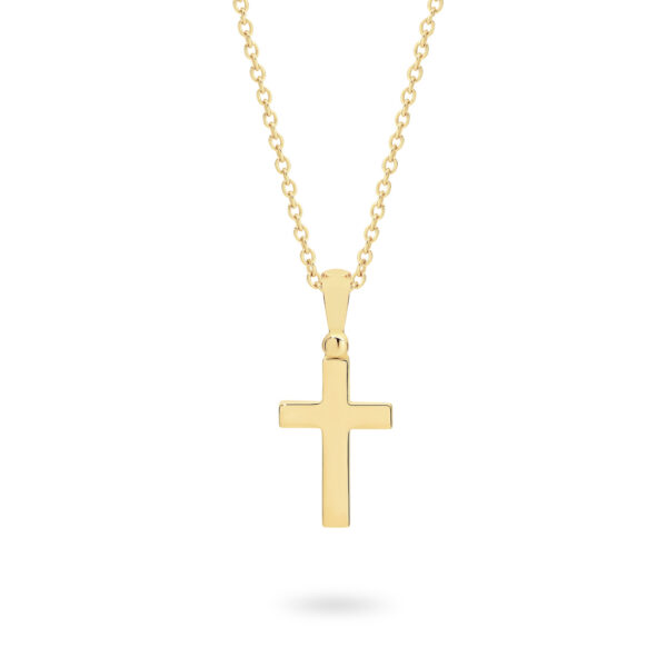 Faith Jewellery Collection 18K Yellow Gold Plain Cross Pendant Small | C6YG