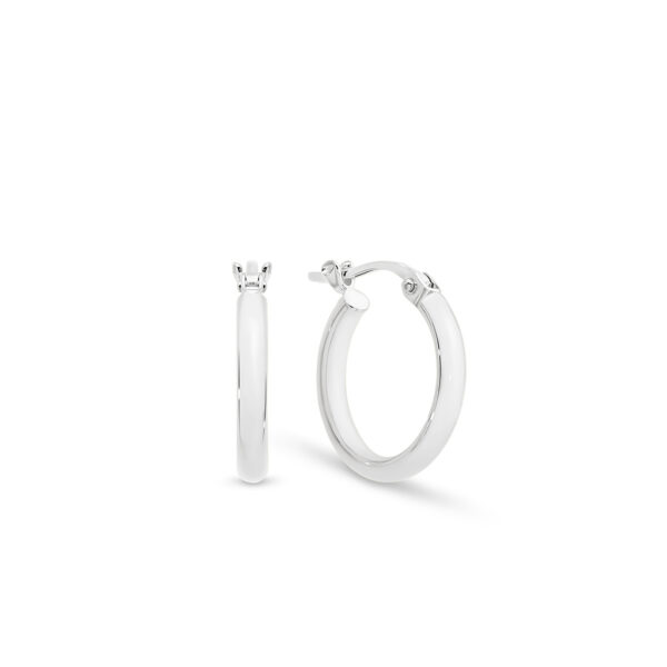 Gregory Chic 9K White Gold Rounded Hoop Earrings - Small | HE17