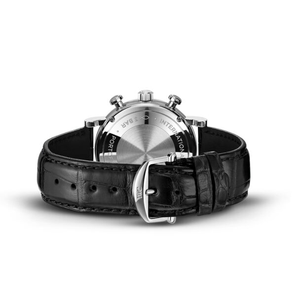 IWC Portofino Chronograph 39mm Silver-Plated Dial Black Leather Strap | IW391406