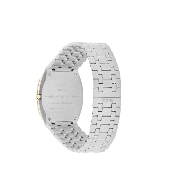 Gucci 25H 34mm Quartz Steel & 18K Case Steel Bracelet | YA163403