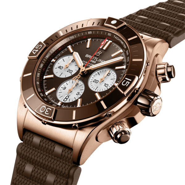 Breitling Super Chronomat B01 Automatic 18K Red Gold 44mm Rubber Strap | RB0136E31Q1S1