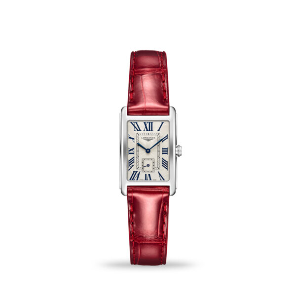 Longines DolceVita 20x32mm Quartz Silver Dial Red Leather Strap | L5.255.4.71.5