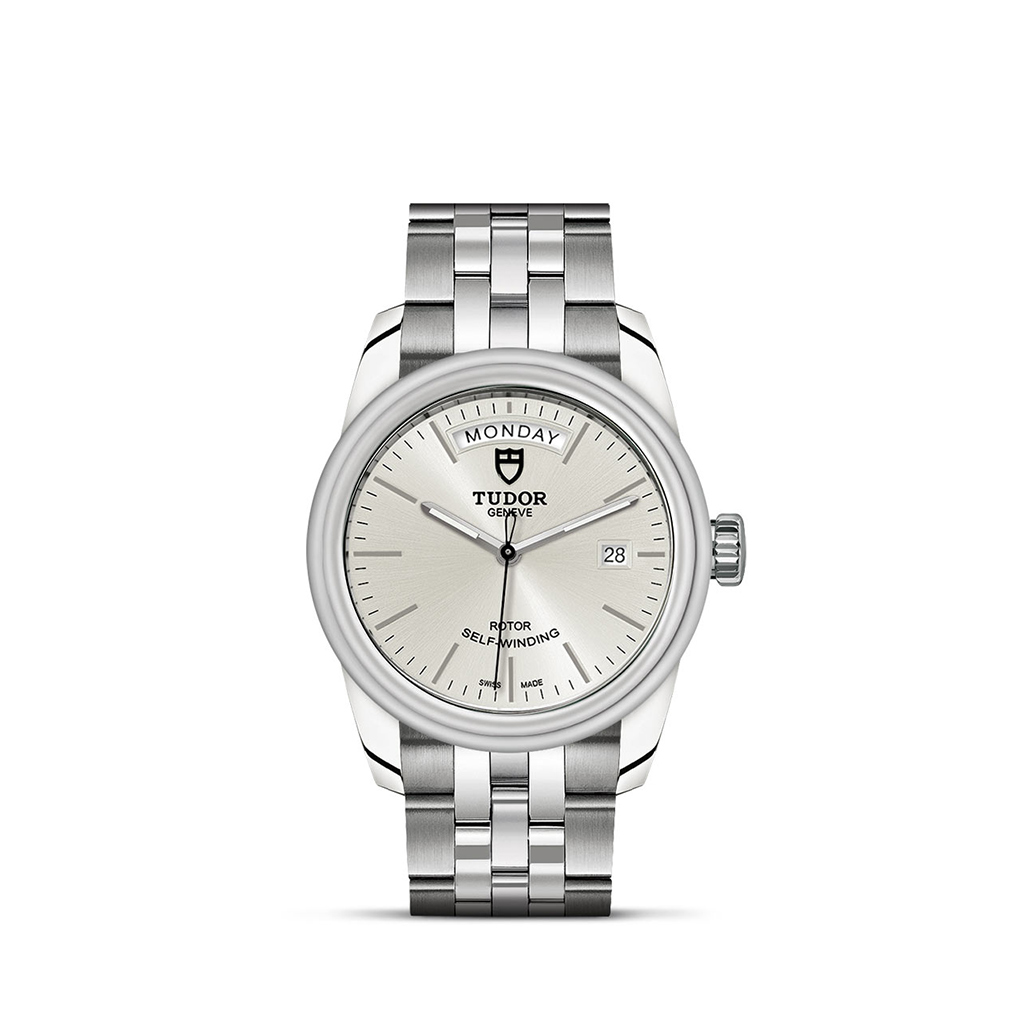 Tudor Glamour Double Date+Day 39mm Silver Dial Bracelet