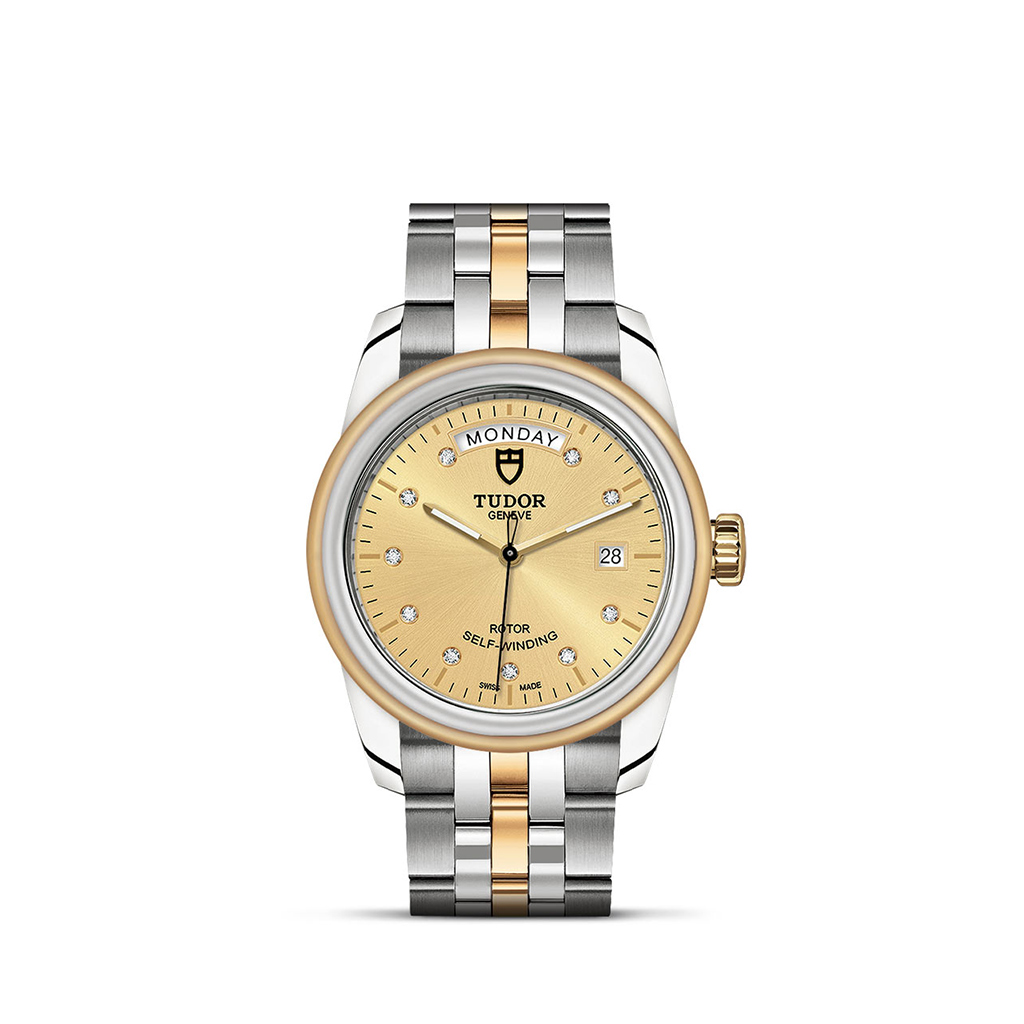 Tudor Glamour Double Date+Day 39mm Champagne Dial Bracelet