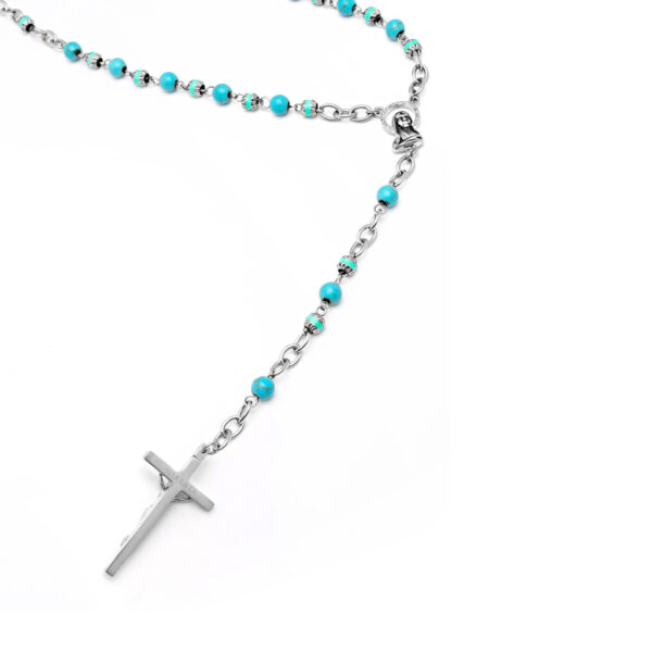 Nialaya Men's Rosary Necklace with Turquoise | MSP_032
