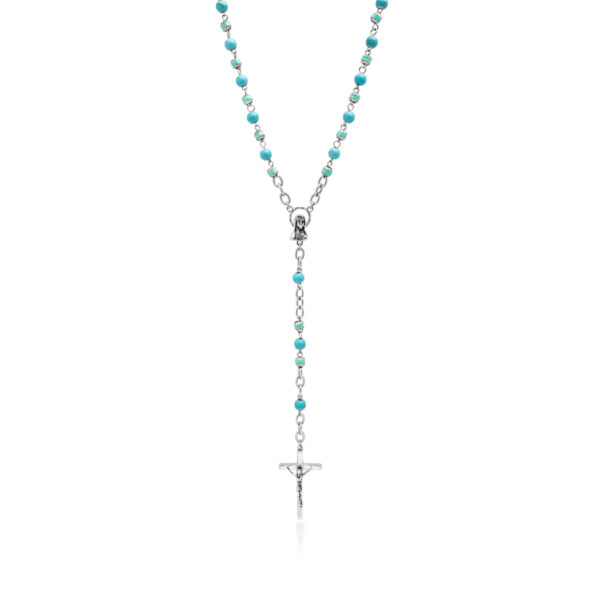 Nialaya Men's Rosary Necklace with Turquoise | MSP_032
