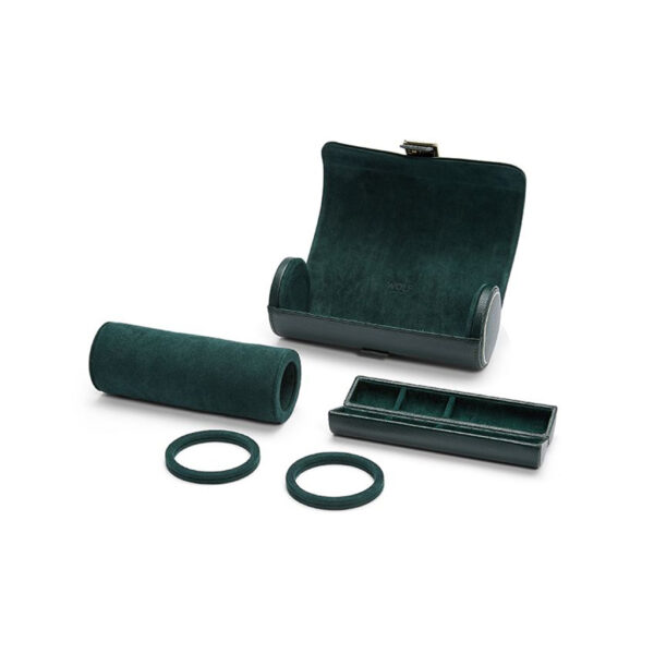 Wolf British Racing Green Triple Watch Roll Leather | 792941
