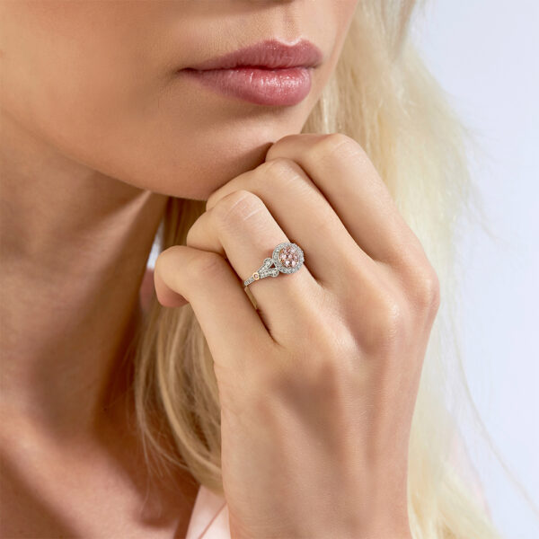 White & Argyle Pink Diamonds Blush Matilda Ring | BPR-RDCFB0101
