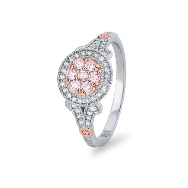 White & Argyle Pink Diamonds Blush Matilda Ring | BPR-RDCFB0101