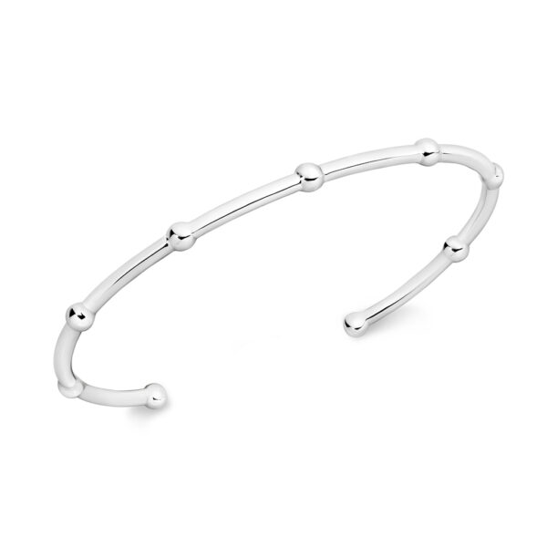 Leyla Rose Zoe Ball Silver Cuff Bangle | LRB13-65MM