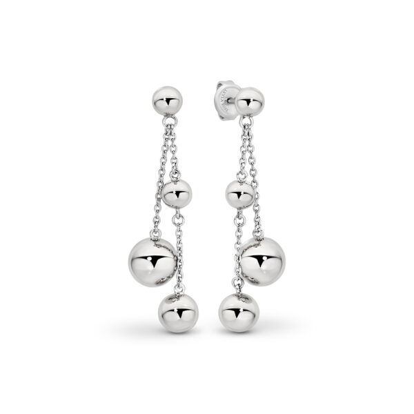 Leyla Rose Aphrodite Floating Ball Silver Drop Earrings | LRG-ED14