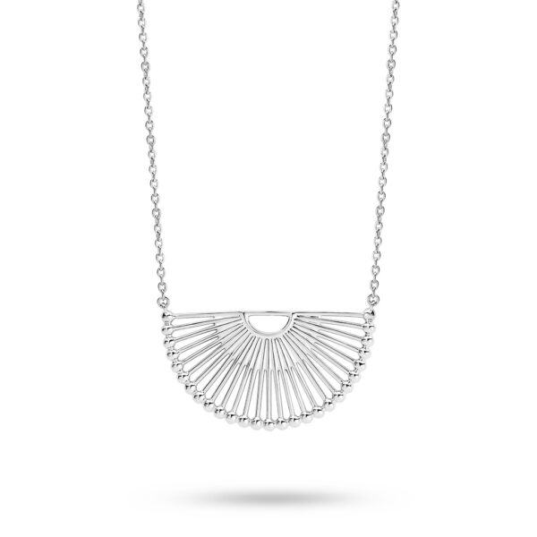 Leyla Rose Francesca Fan Ball Silver Necklace LRG-P6-40-45CM