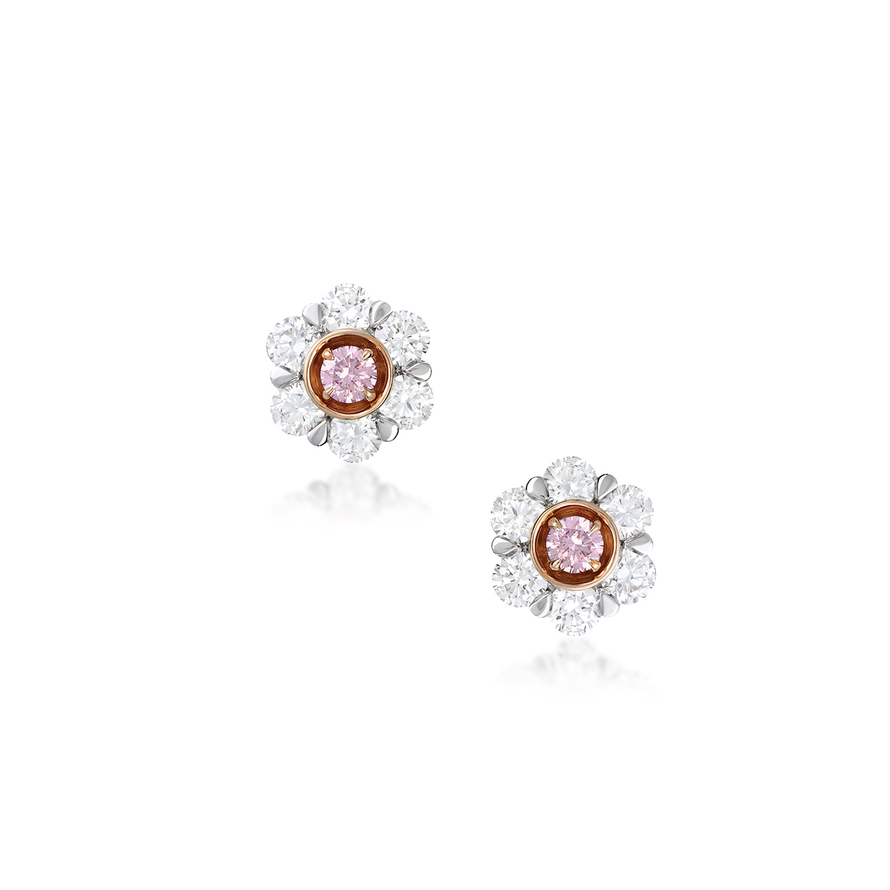 Kimberley White & Argyle Peony Petite Earrings