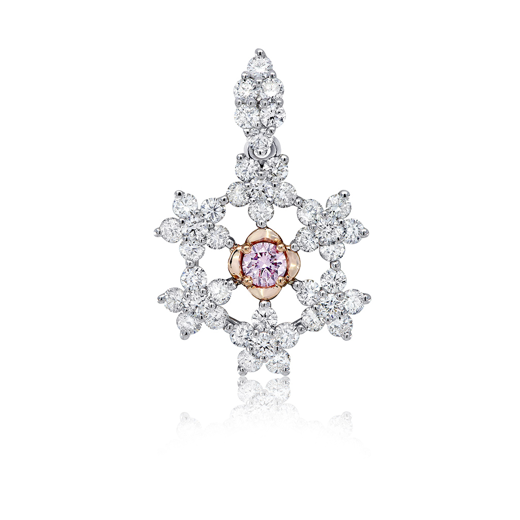 Kimberley White &#038; Argyle Pink Diamond Winter Pendant