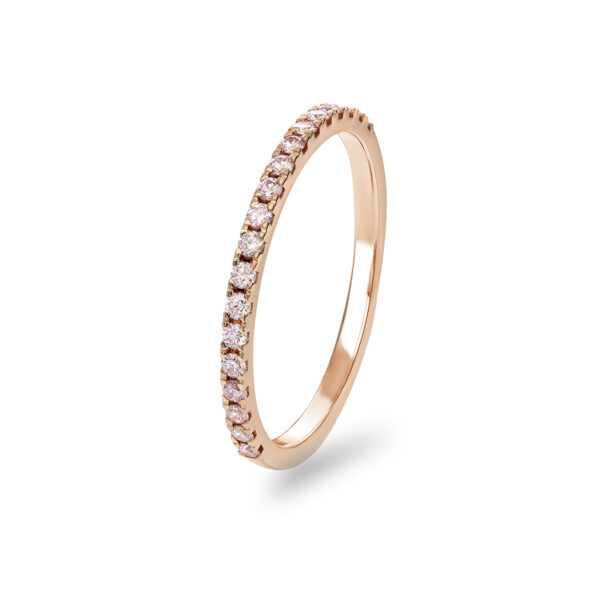 Kimberley White & Argyle Pink Diamond Thread Wedder Half Set Ring | PKW-RDHSR02