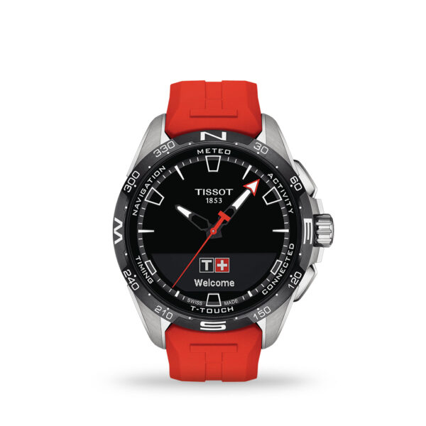red watch strap tissot watch