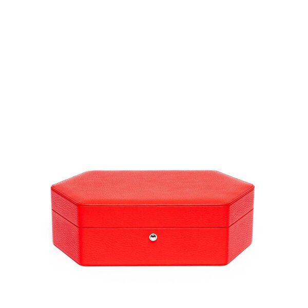 Rapport Portobello Red Leather Three Watch Box TA42