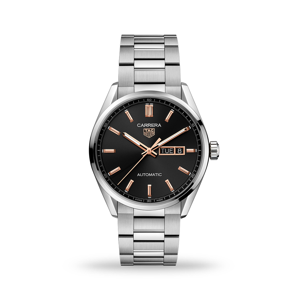 TAG Heuer Carrera Automatic Black Rose Gold Dial 41mm Bracelet
