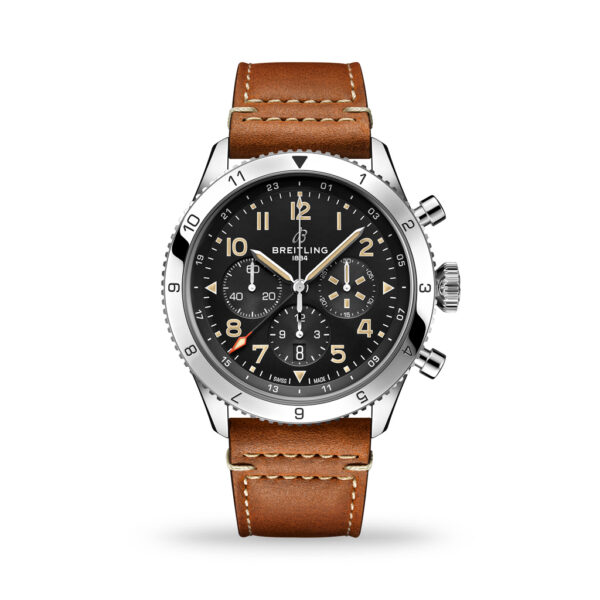 Breitling Super AVI B04 Chronograph GMT 46mm P51 Mustang Leather Strap AB04453A1B1X1