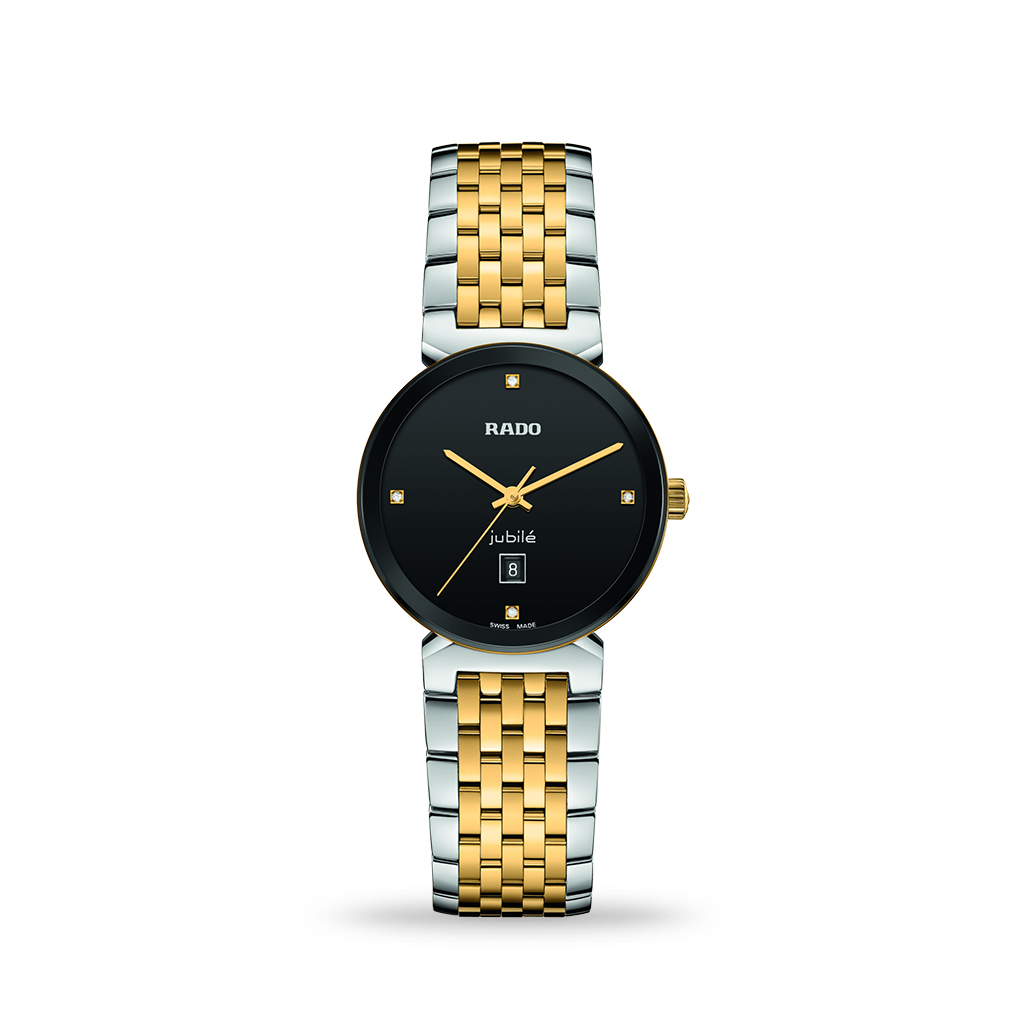 Rado Florence Quartz 30mm Black Dial Steel &#038; Gold PVD Bracelet