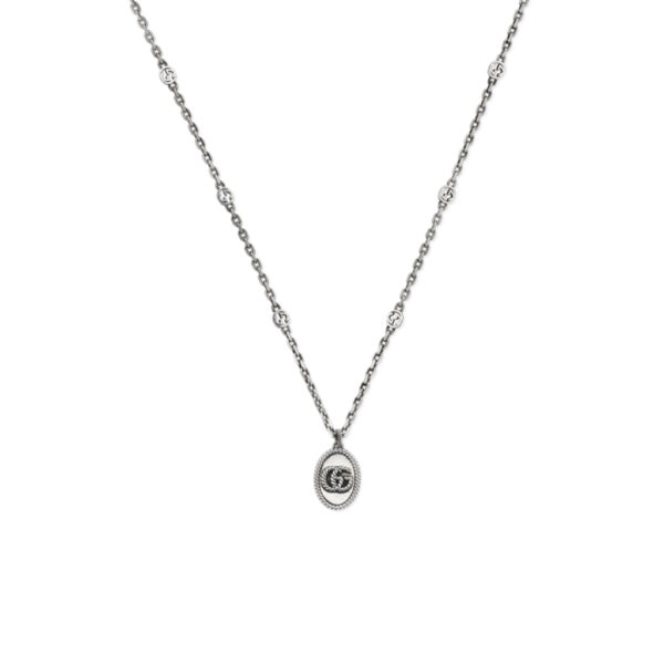 Gucci Double G Necklace in Aged Silver | YBB632540001