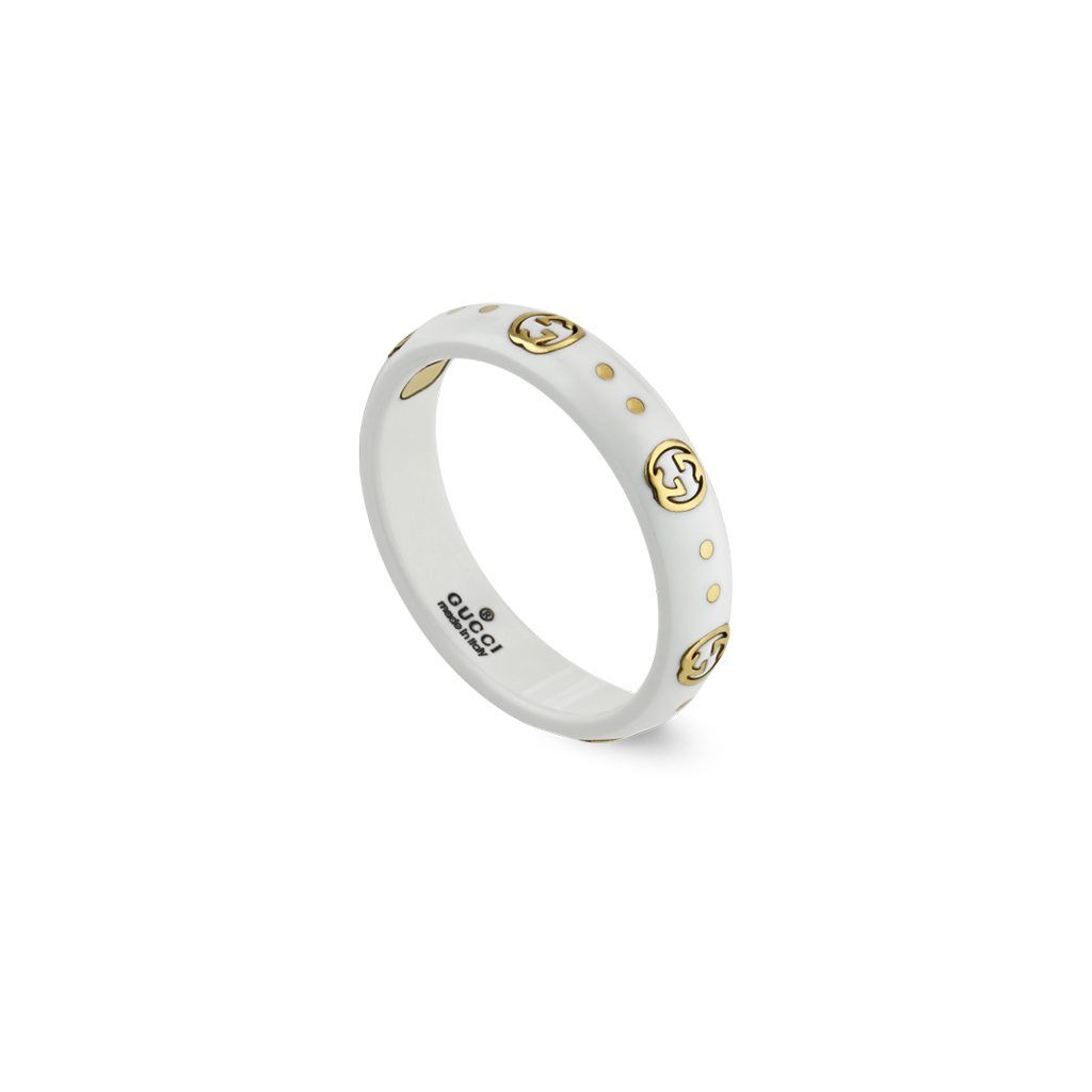 Gucci Icon Ring 18kt Yellow Gold 4mm Zirconia