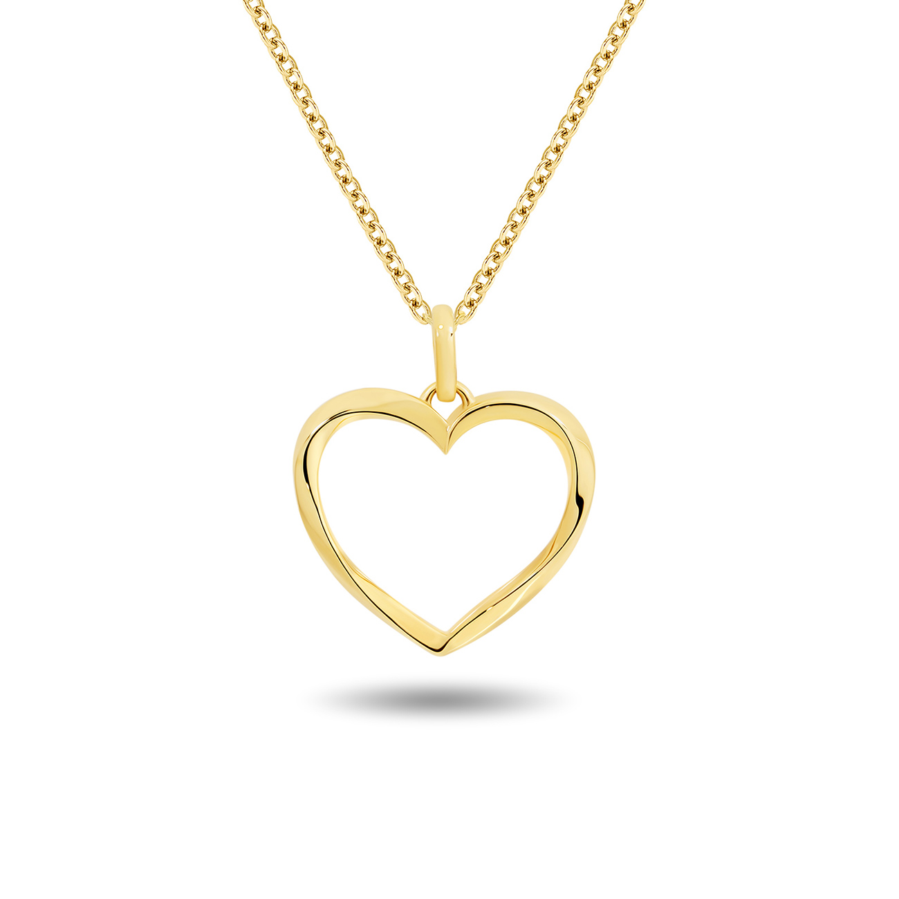 18K Yellow Gold Twisted Heart Pendant