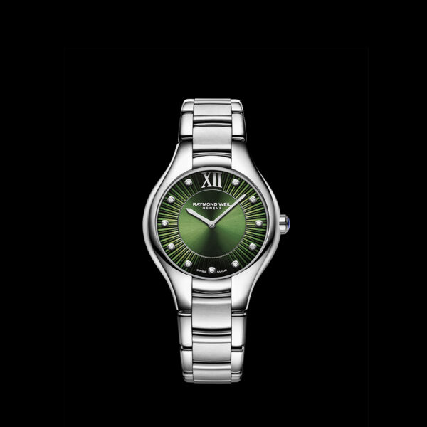 Raymond Weil Noemia Quartz 32mm Green Dial With Diamonds Bracelet 5132-st-52181