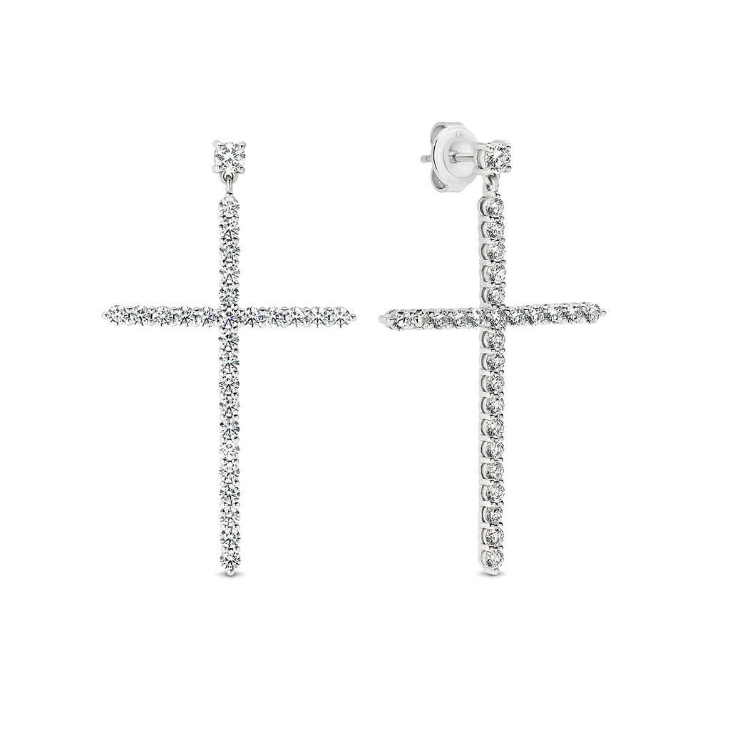 Cubic Zirconia Silver Grand Cross Esther Earrings