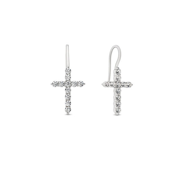 Leyla Rose Cubic Zirconia Silver Cross Mary Earrings LR-ED99