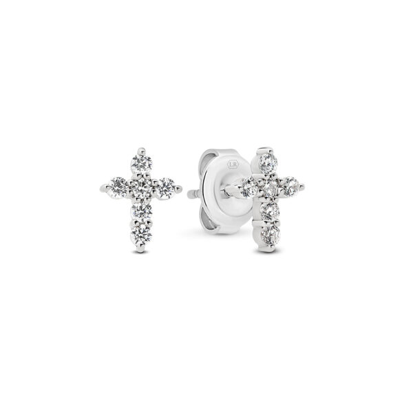 Leyla Rose Cubic Zirconia Silver Petite Cross Hannah Earrings LR-ES43