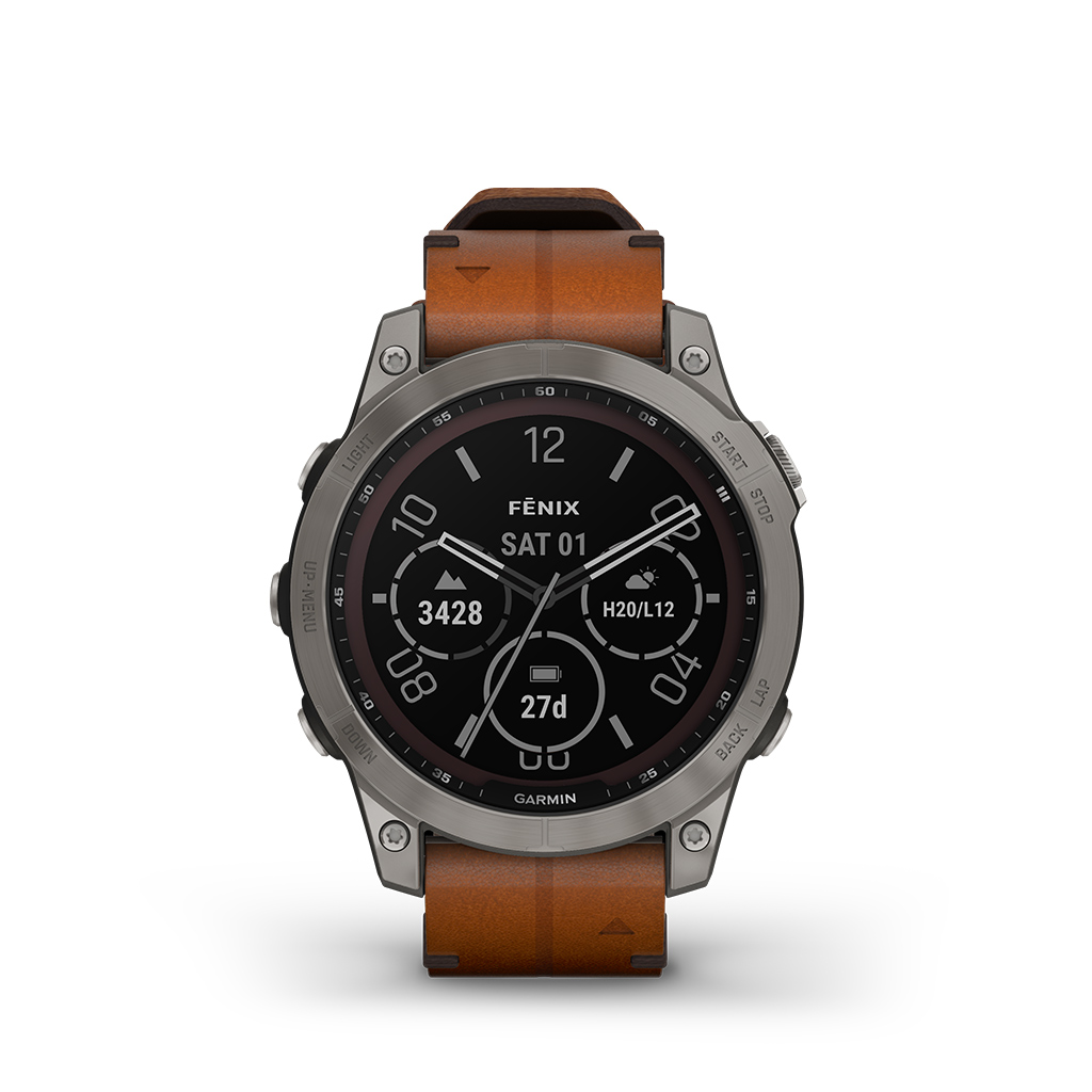 Garmin Fenix® 7 Sapphire Solar Edition 47mm Chestnut Leather Band