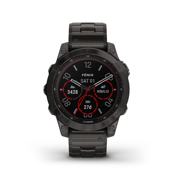 Garmin Fenix® 7 Sapphire Solar 47mm Carbon Gray Titanium Band 010-02540-40