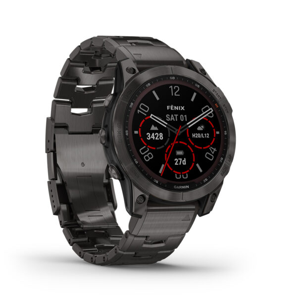 Garmin Fenix® 7 Sapphire Solar 47mm Carbon Gray Titanium Band 010-02540-40