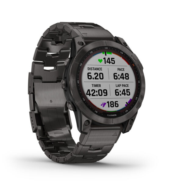 Garmin Fenix® 7 Sapphire Solar 47mm Carbon Gray Titanium Band 010-02540-40