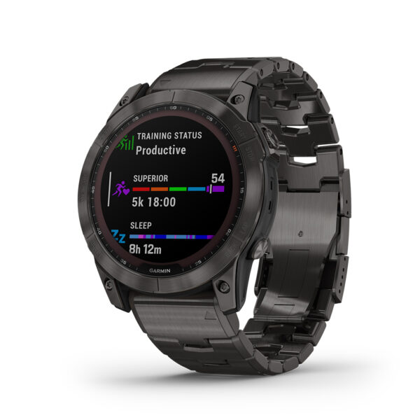 Garmin Fenix® 7X Sapphire Solar 51mm Carbon Gray Titanium Bracelet 010-02541-28