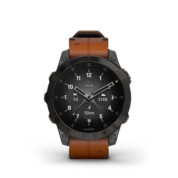 Garmin Epix (Gen 2) Black Titanium 47mm Leather Band 010-02582-31