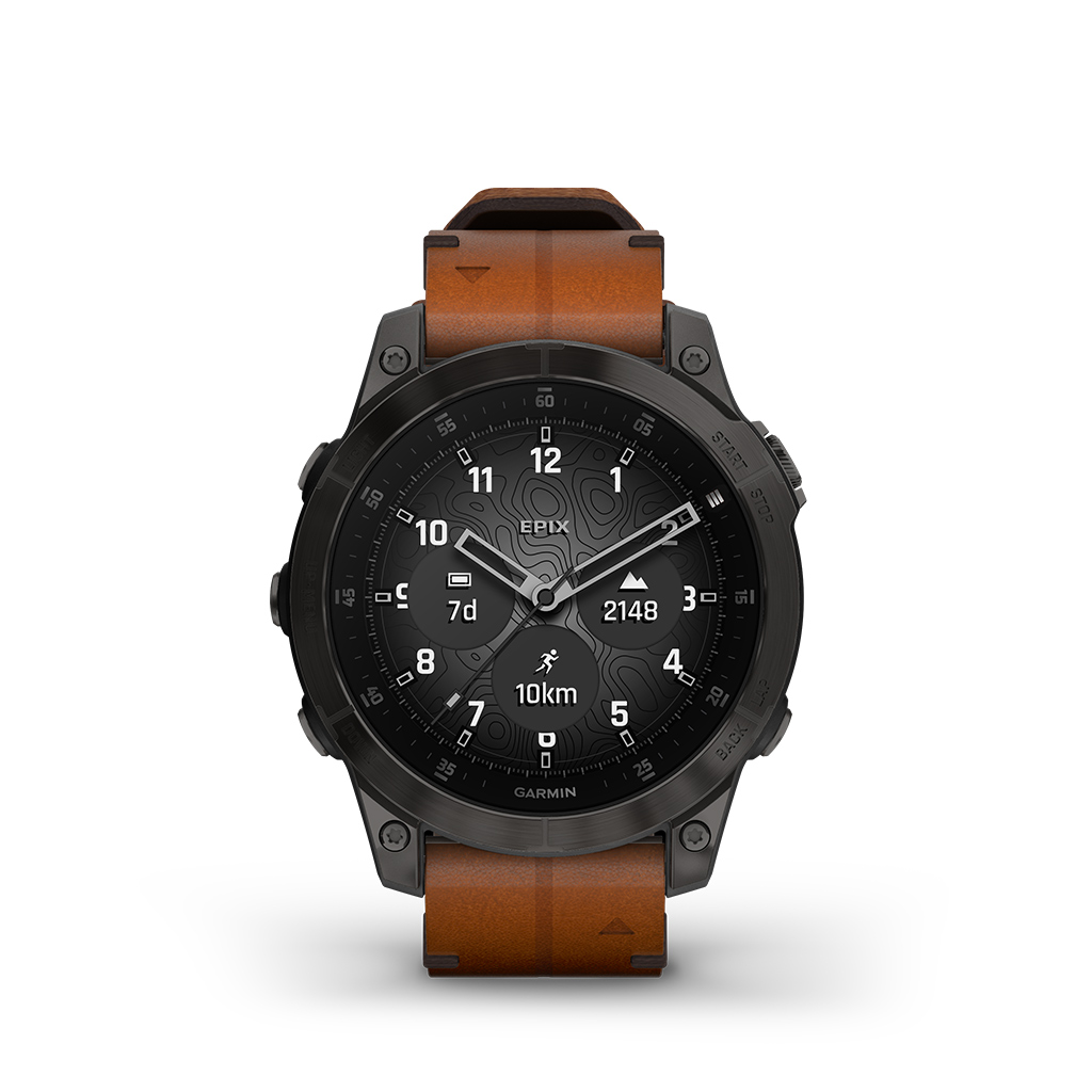 Garmin Epix (Gen 2) Black Titanium 47mm Leather Band