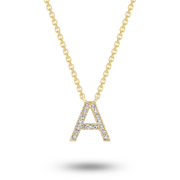 Glow by Gregory 18K Yellow Gold Diamond Initial Necklace A TN0845-0 YG