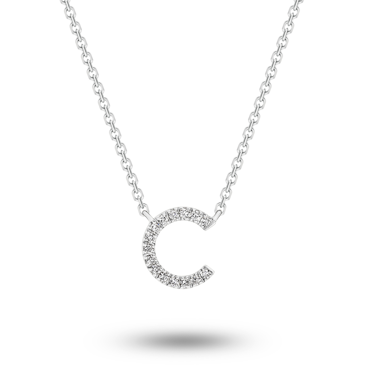 Glow by Gregory 18K White Gold Diamond Initial Necklace TN0847-0 WG