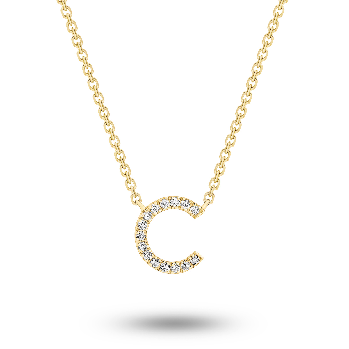 18K Diamond Set Initial C Necklace