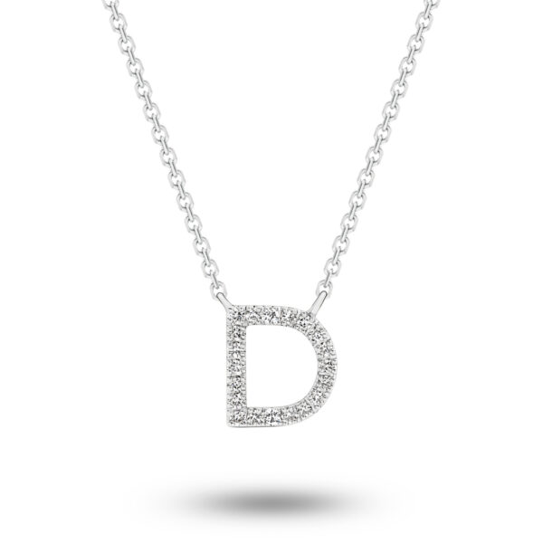 Glow by Gregory 18K White Gold Diamond Initial Necklace TN0848-0 WG