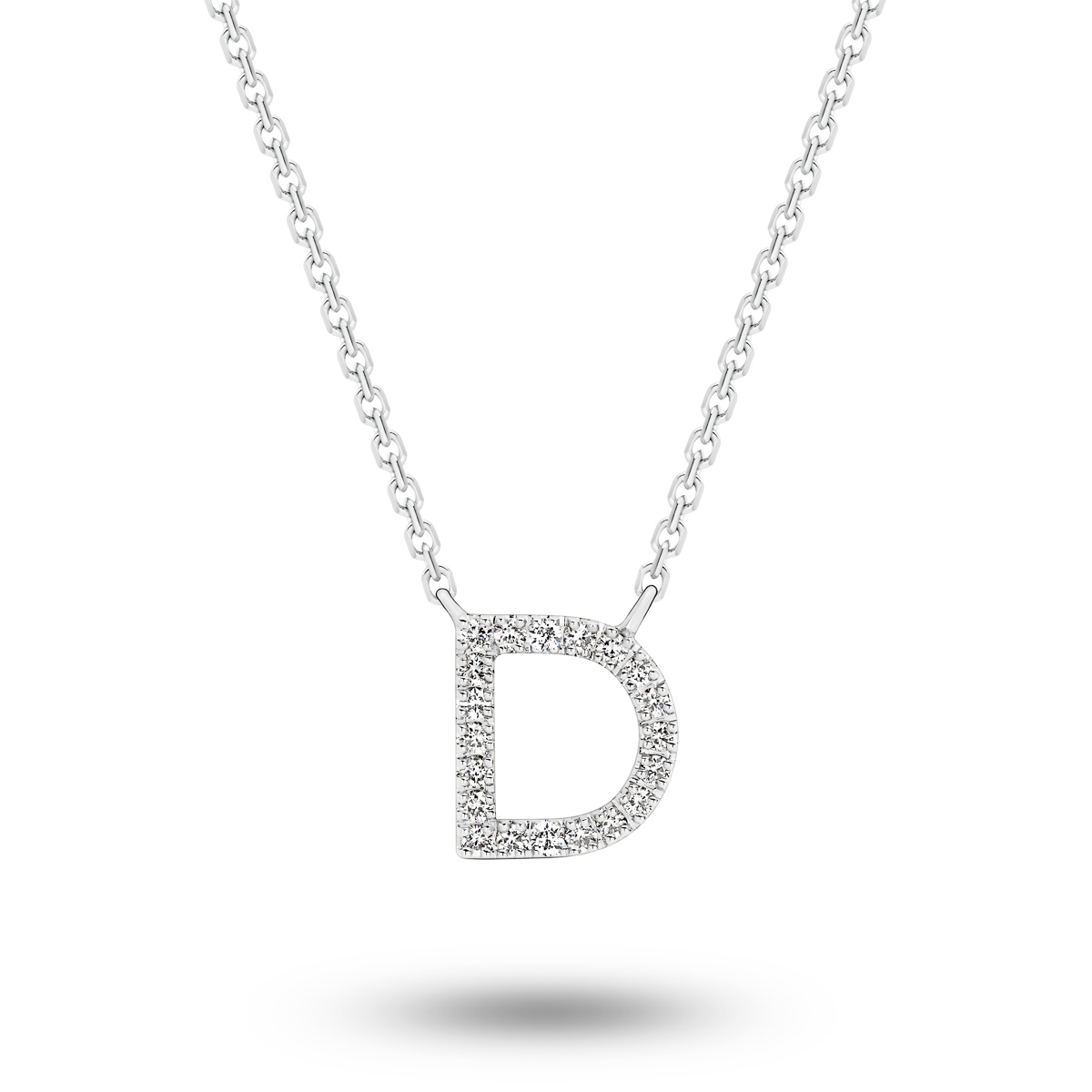 18K Diamond Set Initial D Necklace