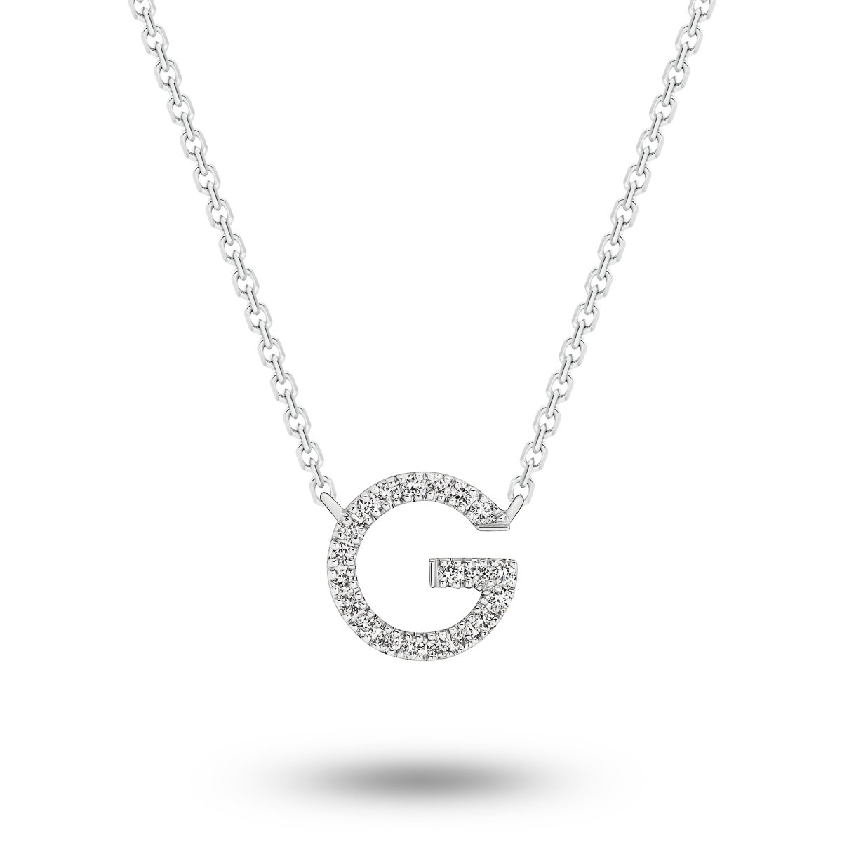 Glow by Gregory 18K White Gold Diamond Initial Necklace TN0851-0 WG